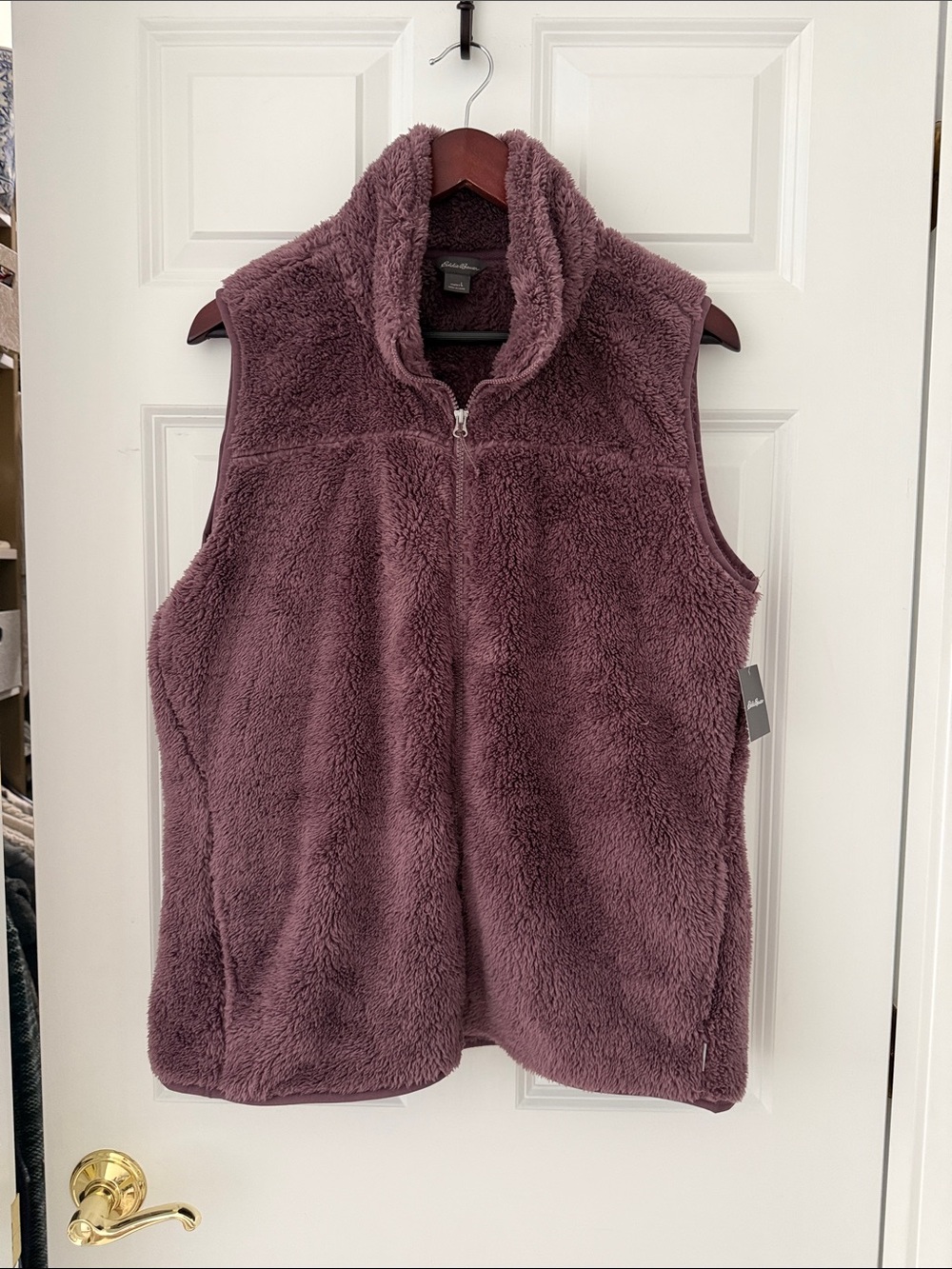 Eddie Bauer Plush Fleece Vest in Deep Plum